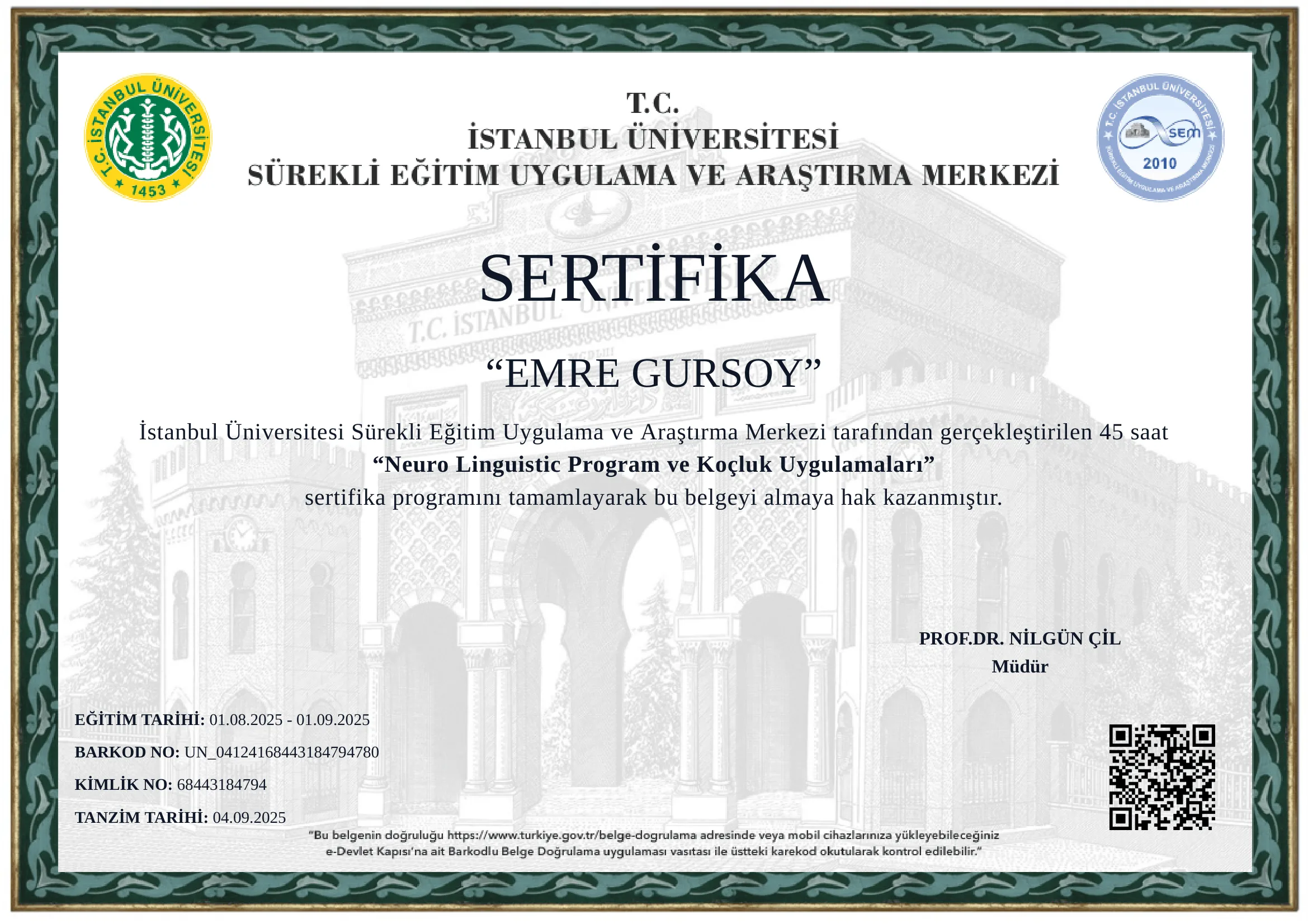 NLP Sertifikası